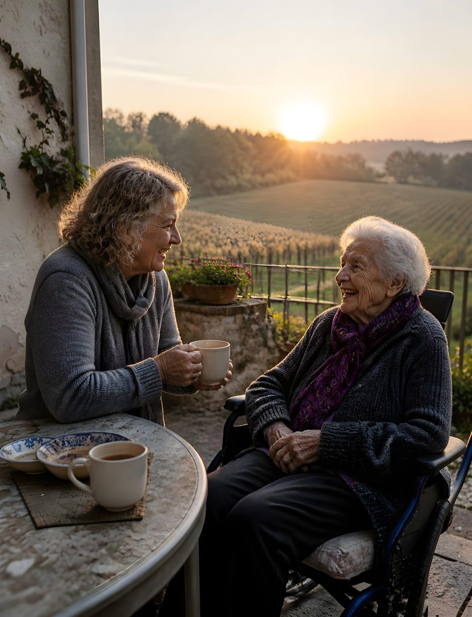 Un moment de convivialité autour d'un café